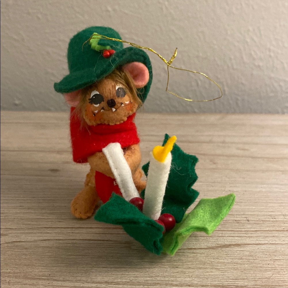 Festive Annalee Mouse Ornament with Candles